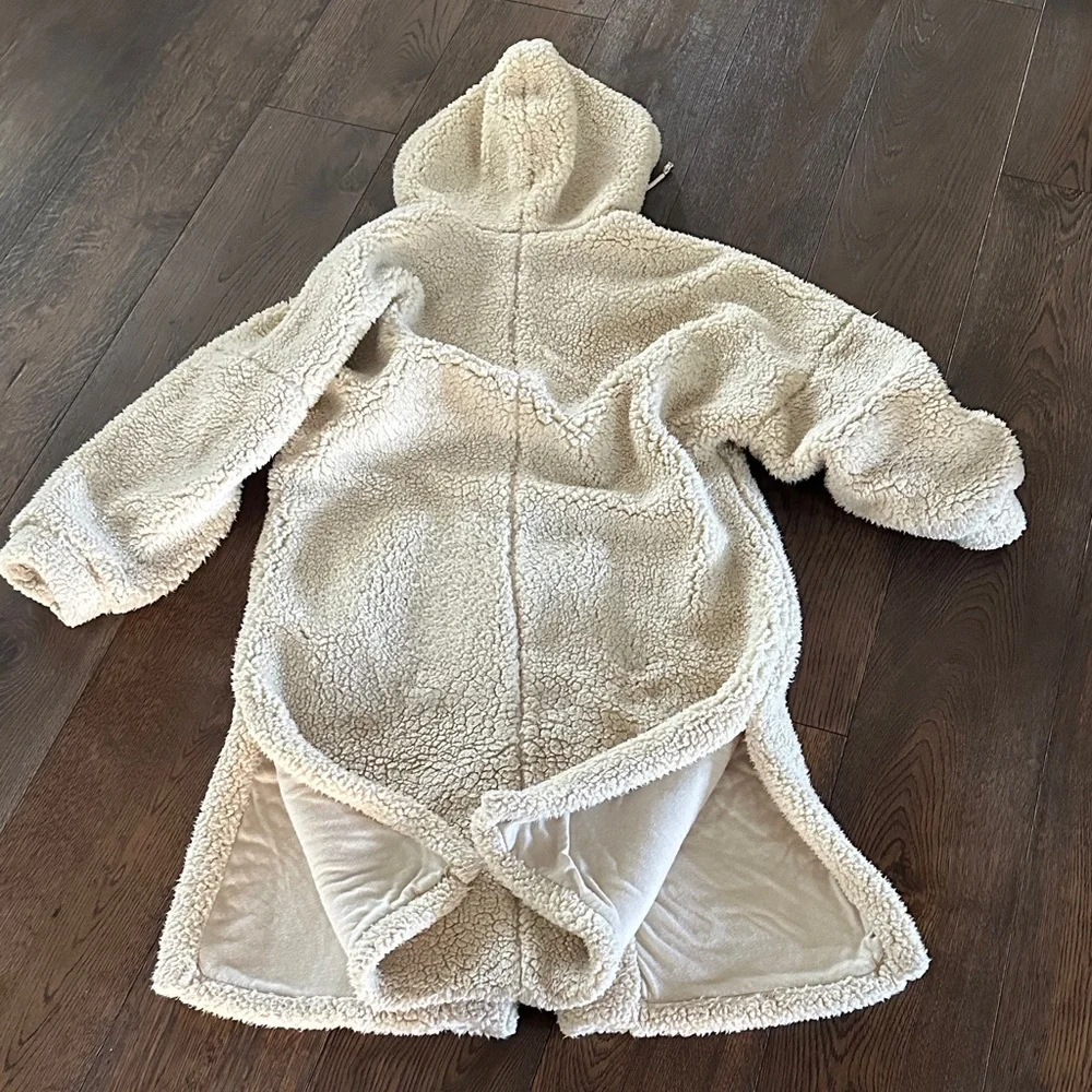Free People Cream Hooded Teddy Sherpa Jacket - Picture 4 of 5